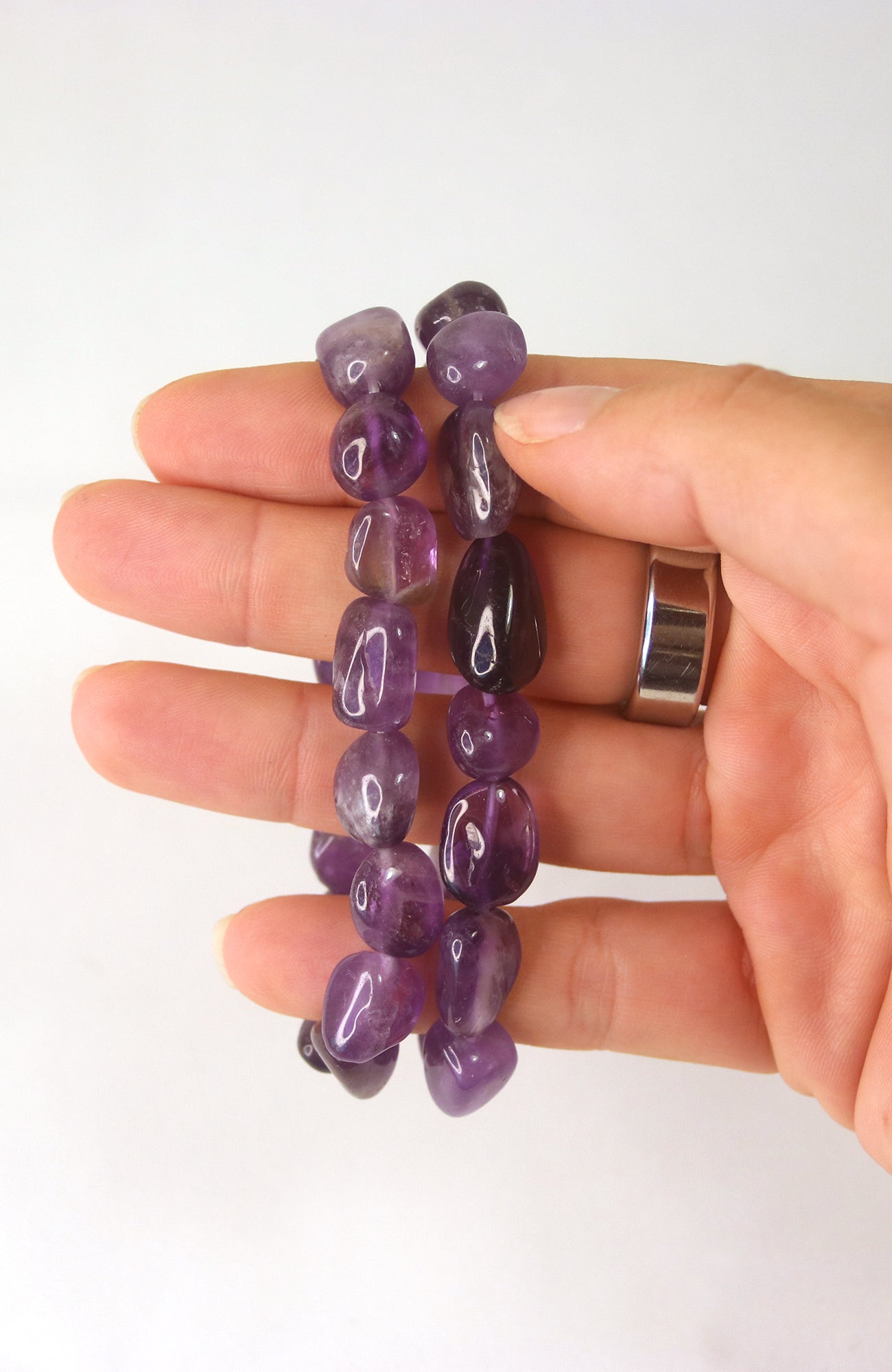 Amethyst 12mm Nugget HG Bracelet 454